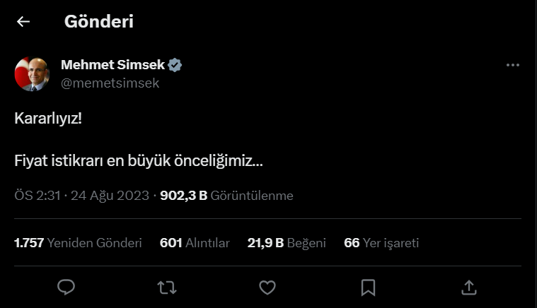 Türkiye Cumhuriyet Merkez Bankası Para Politikası Kurulu (PPK), Başkanı liderliğinde yılın 8. faiz kararını aldı. hazine ve Maliye Bakanı fiyat istikrarının öncelikleri olduğunu belirtti. 