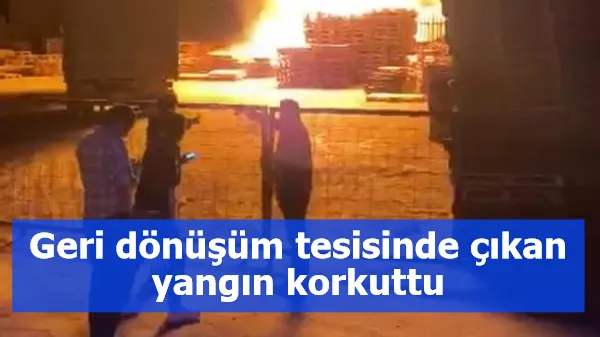 Geri dönüşüm tesisinde çıkan yangın korkuttu