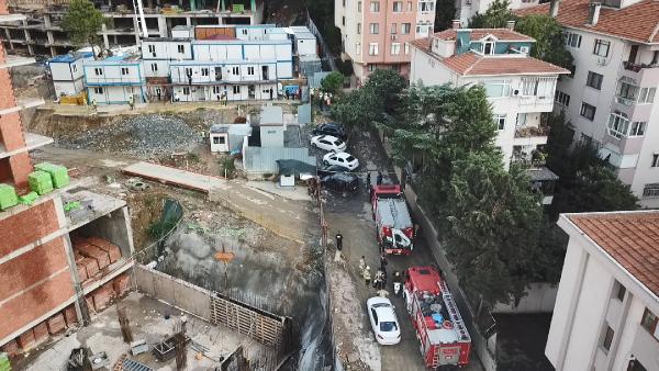 Üsküdar'da bina inşaatında toprak altında kalan işçi yaralandı