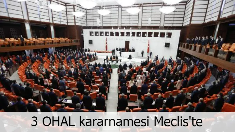 3 OHAL kararnamesi Meclis'te