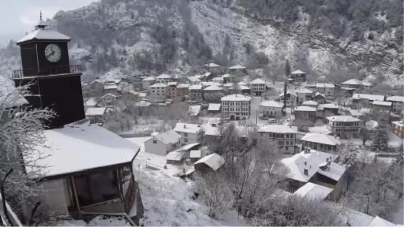 Tarihi ilçe Mudurnu’da kış güzelliği