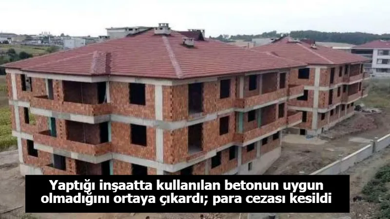 Yaptığı inşaatta kullanılan betonun uygun olmadığını ortaya çıkardı; para cezası kesildi