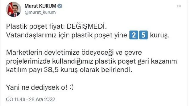 Poşette geri kazanım katılım payı arttı, alış fiyatına yansımadı