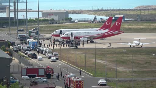 Cumhurbaşkanı Recep Tayyip  Erdoğan’ı taşıyan uçak Ordu’ya iniş yaptı