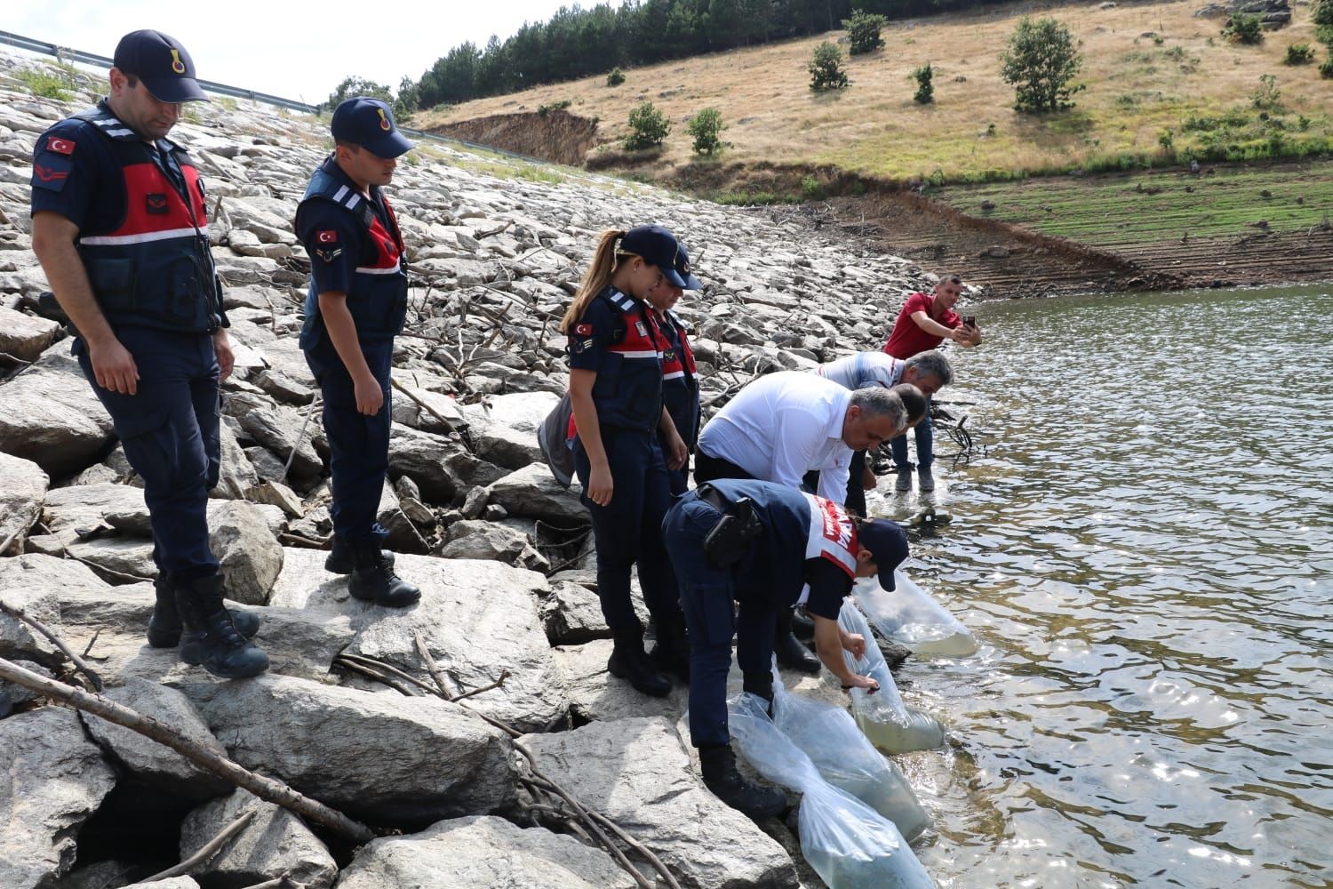 Kırklareli’nde 30 bin balık yavrusu göletlere salındı