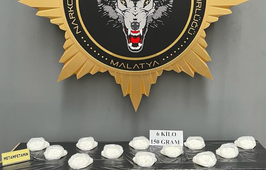 Malatya’da 6 kilo 150 gram metamfetamin ele geçirildi