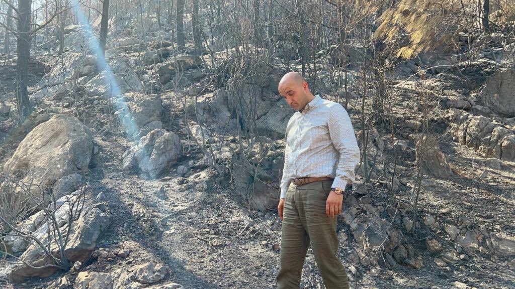 MHP’li Kılavuz, Mersin’deki yangın bölgesinden incelemelerde bulundu