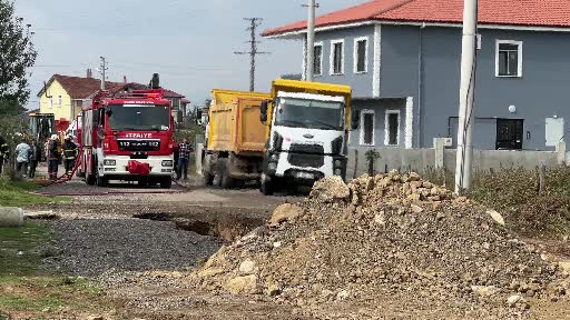 Düzce’de doğal gaz boru hattındaki yangın söndürüldü