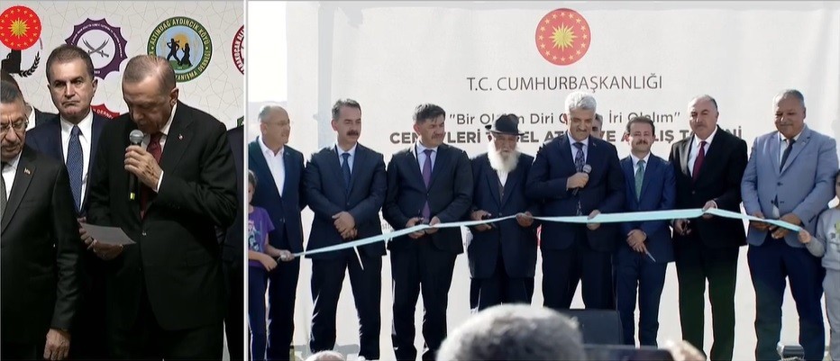 Cumhurbaşkanı Erdoğan’ın telekonferansla bağlandığı törenle Kemah Zeynal Karakoç Cem ve Kültür Evi açıldı