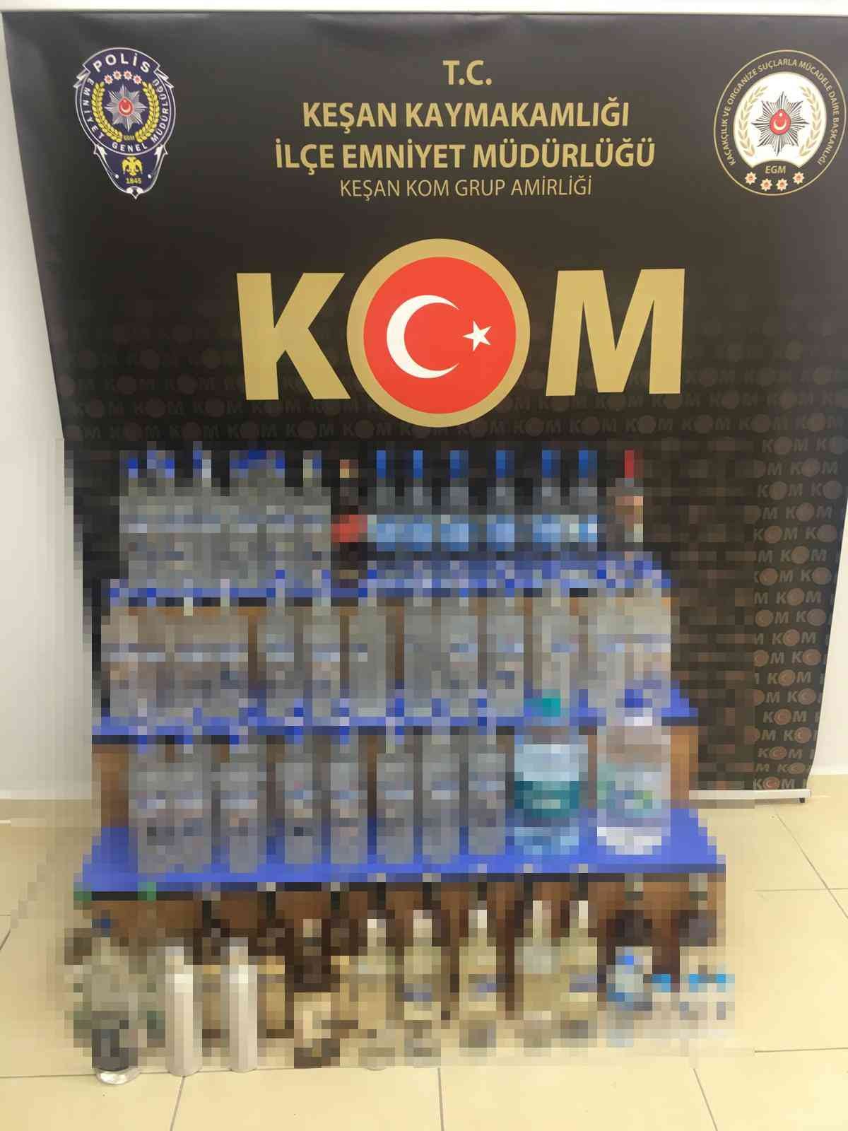 Edirne’de 81 adet kaçak içki ele geçirildi
