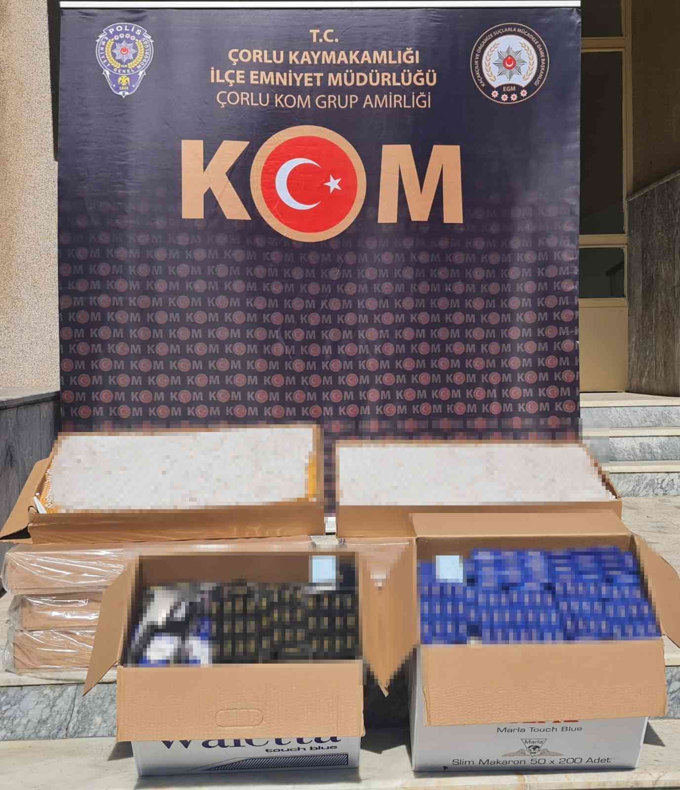 Tekirdağ’da tütün ve makaron operasyonu