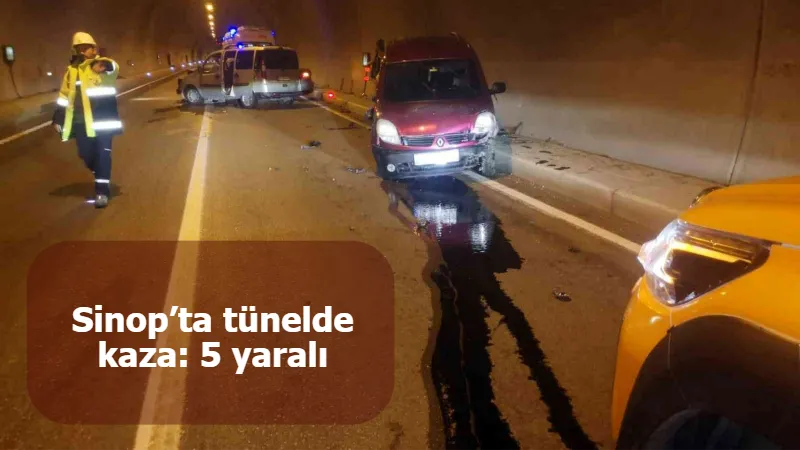 Sinop’ta tünelde kaza: 5 yaralı