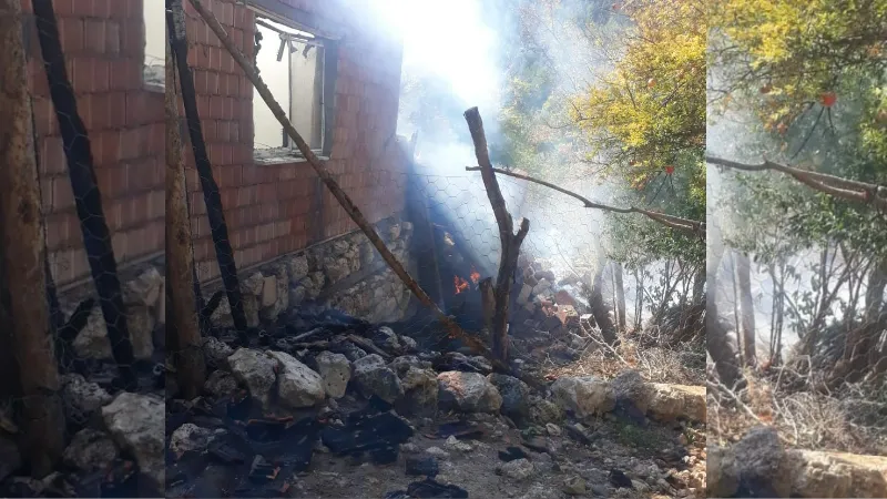 Karacasu’da ev yangını