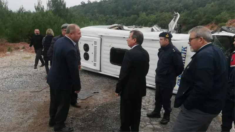 Kaymakam Gürdal, kaza yerinde incelemelerde bulundu