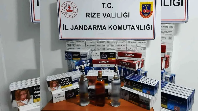 Rize’de ’kaçak içki ve sigara’ operasyonu