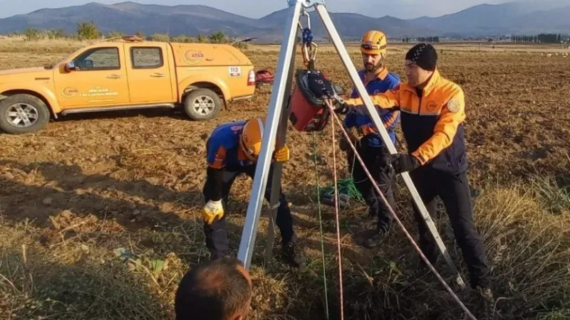 Keçiyi düştüğü su kuyusundan AFAD kurtardı