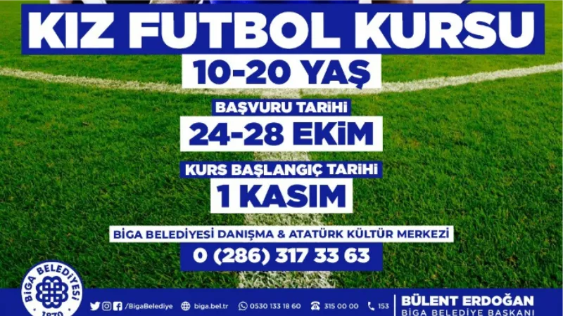 Biga Belediyesi Kız Futbol Kursu başlıyor