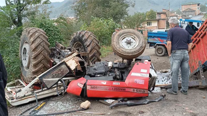 Ordu’da traktör uçurumdan yuvarlandı: 1 yaralı