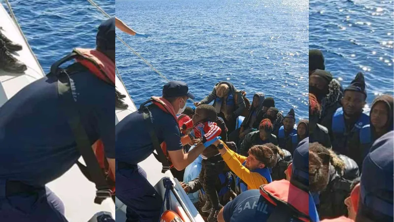 Marmaris’te 34 düzensiz göçmen kurtarıldı