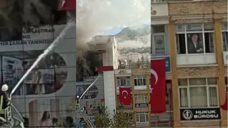 Yangında mahsur kalan 5 kişinin kurtarılma anının görüntüleri ortaya çıktı