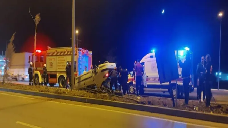 Bandırma’da araç takla attı; 1 kişi yaralı
