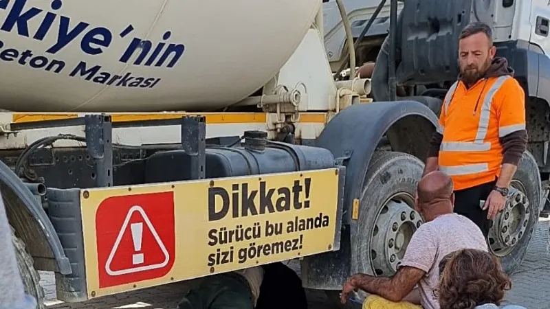 Edremit’te beton mikserinin altında kalan yaşlı adam ölümden döndü