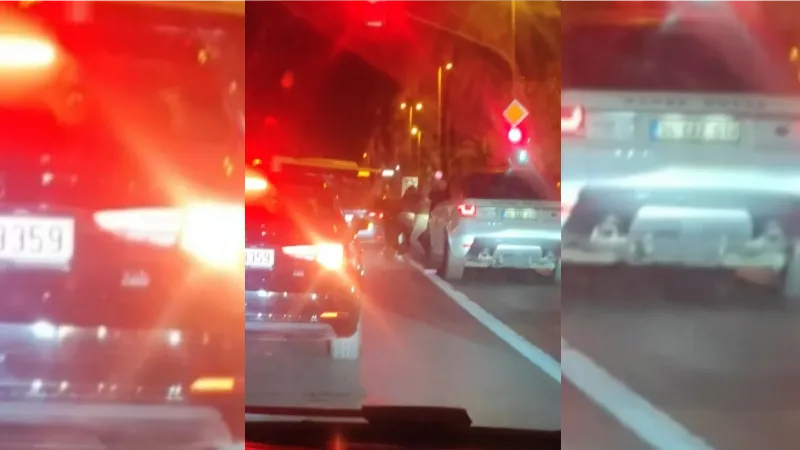 Maltepe’de sürücülerin yol ortasındaki yumruklu kavgası kamerada