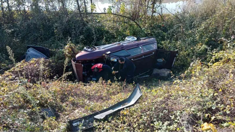 Yoldan çıkan otomobil takla attı: 1 yaralı