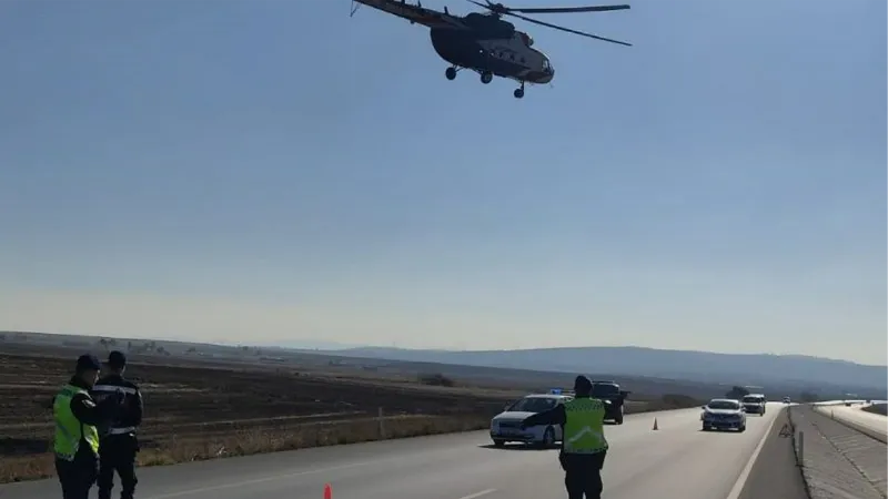 Havadan helikopter destekli trafik denetimi