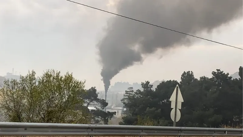 Fabrika bacasından yükselen dumanlar tepki çekti