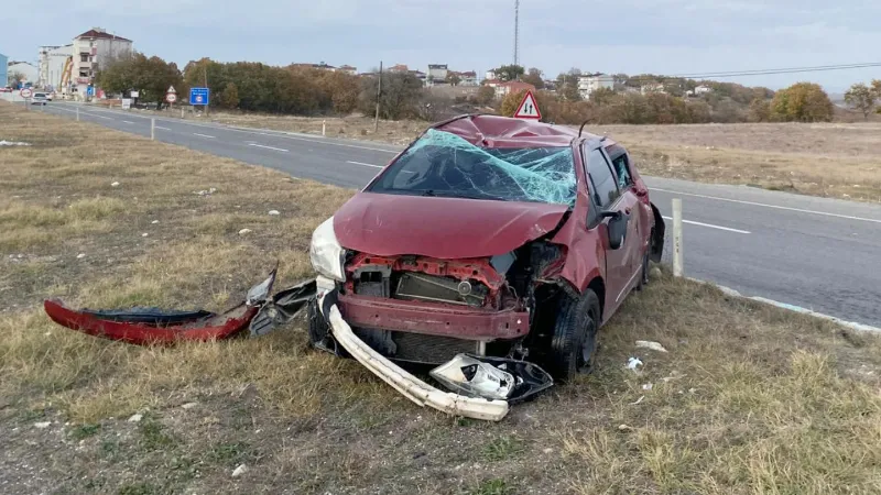 Tekirdağ’da otomobil takla attı: 1 yaralı