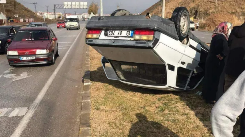 Kontrolden çıkan otomobil devrildi, 1 yaralı