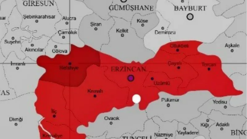 Erzincan’da 3.8 büyüklüğünde deprem