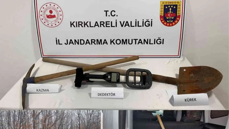 Kırklareli’de kaçak kazı yapan şüpheliler suçüstü yakalandı