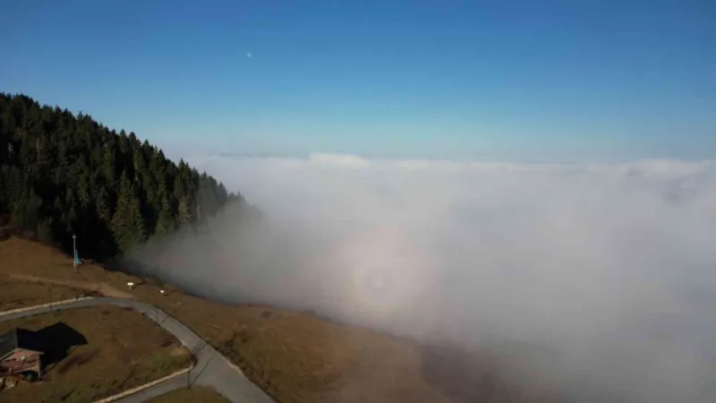 Giresun’dan sis ve bulut denizi manzaraları