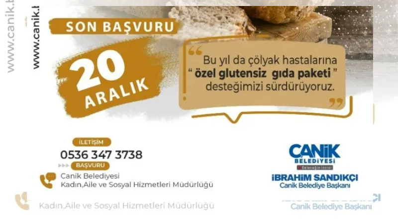 Canik Belediyesi’nden glütensiz gıda desteği