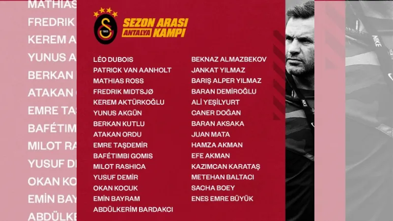 Galatasaray’ın Antalya kamp kadrosu belli oldu