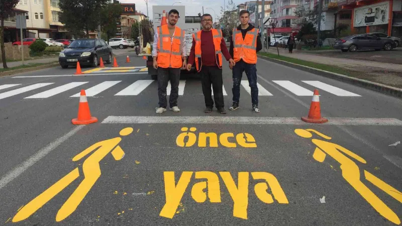 Ünye’de yollarda yaya güvenliği arttırıldı