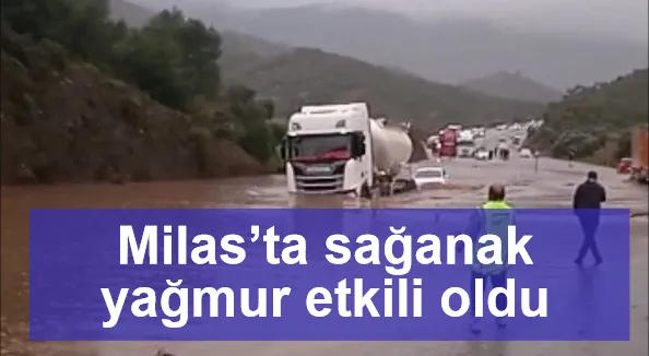 Milas’ta sağanak yağmur etkili oldu