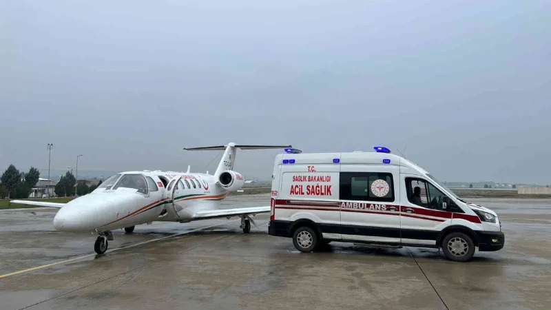 Kalp hastası iki günlük bebek ambulans uçakla Konya’ya gönderildi