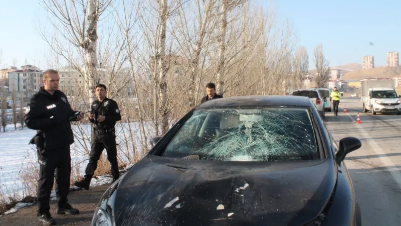 Bayburt'ta otomobilin çarptığı kadın yaralandı