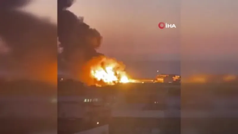 Gaz deposundaki şiddetli patlama: alevler gökyüzünü sardı