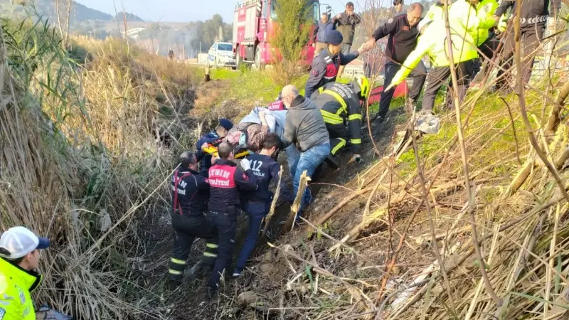 Kontrolden çıkan otomobil şarampole yuvarlandı: 1 yaralı