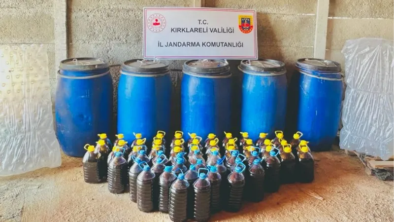 Kırklareli’de yılbaşı öncesi bin 550 litre sahte içki ele geçirildi