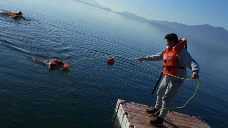 Köyceğiz Gölü’nde güvenlik uygulama eğitimleri gerçekleştirildi