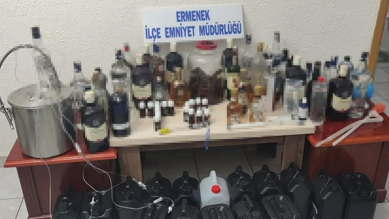 Karaman’da kaçak içki operasyonu
