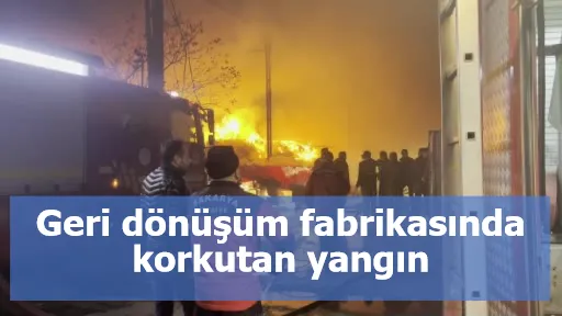 Geri dönüşüm fabrikasında korkutan yangın