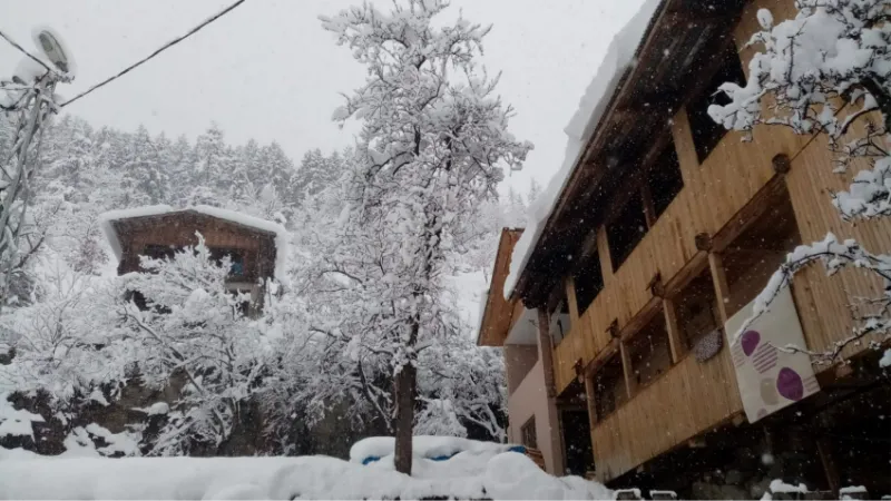 Sakin şehir Şavşat’tan kar manzaraları