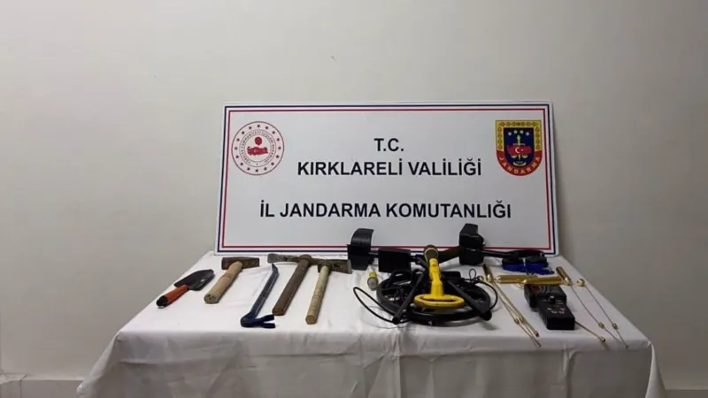 Kırklareli’nde kaçak kazı yapan şüpheliler suçüstü yakalandı