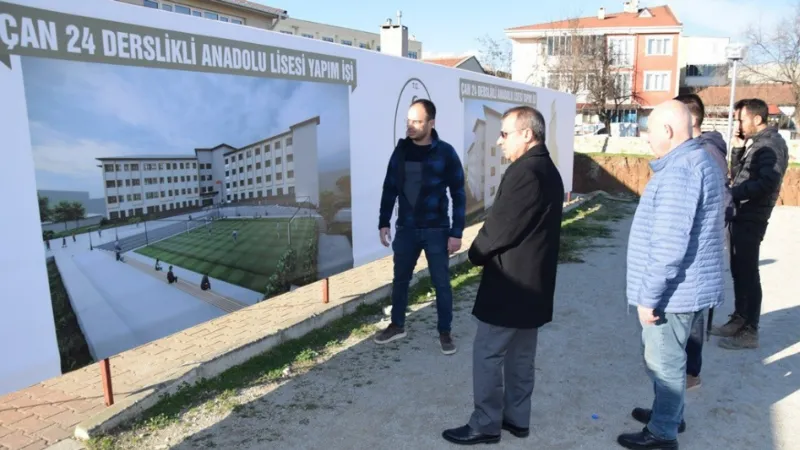 Çan Anadolu Lisesi inşaatı incelendi